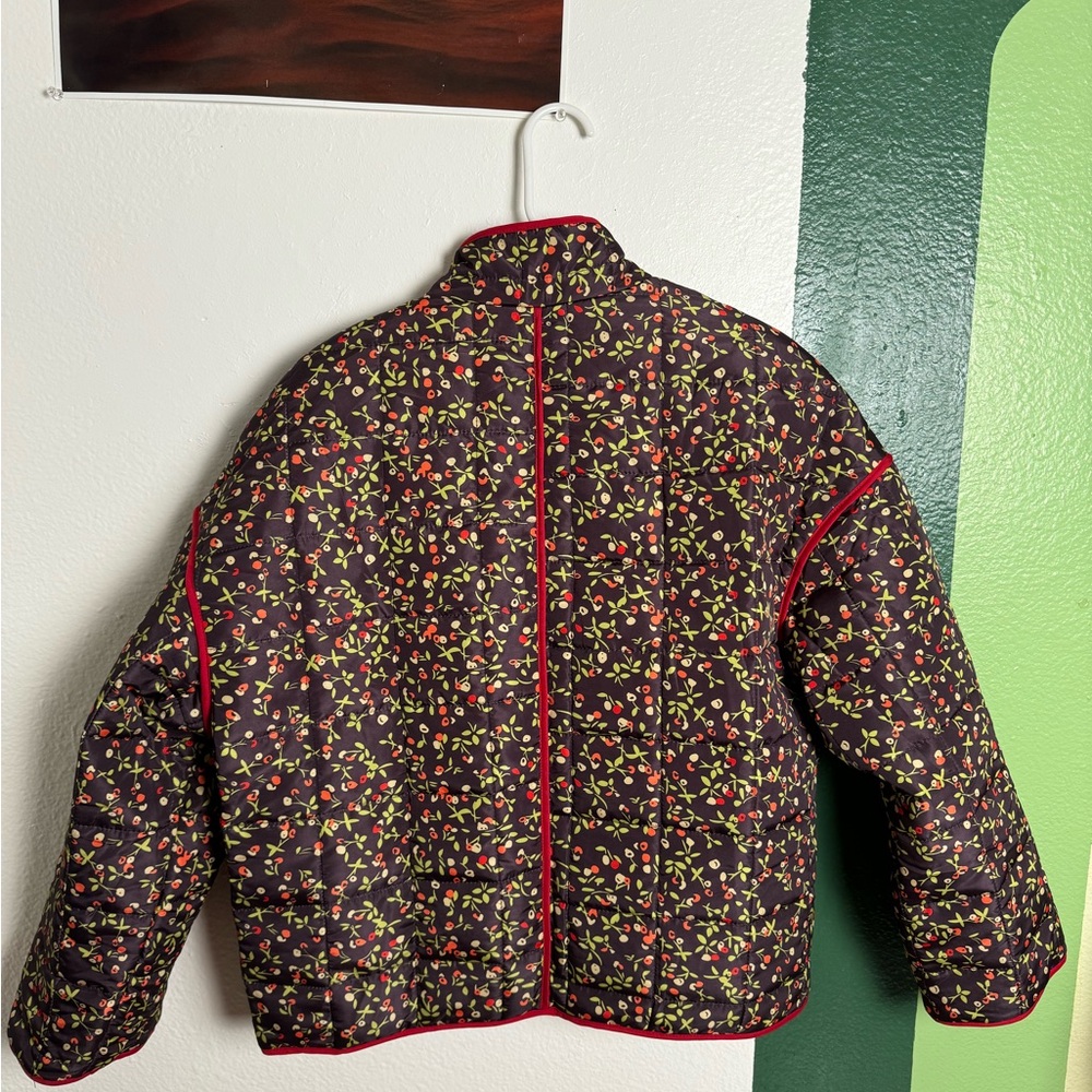 Floral Quilted Jacket with Red Trim - Picture 4 of 4